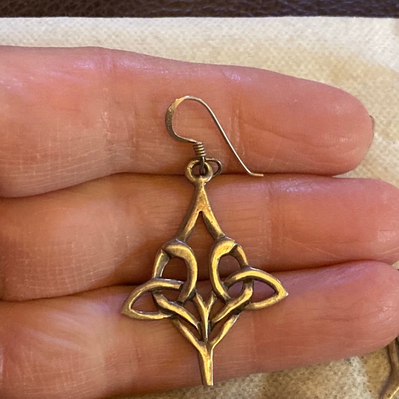 Sterling Celtic Knot Dangle Earrings - Picture 3 of 3